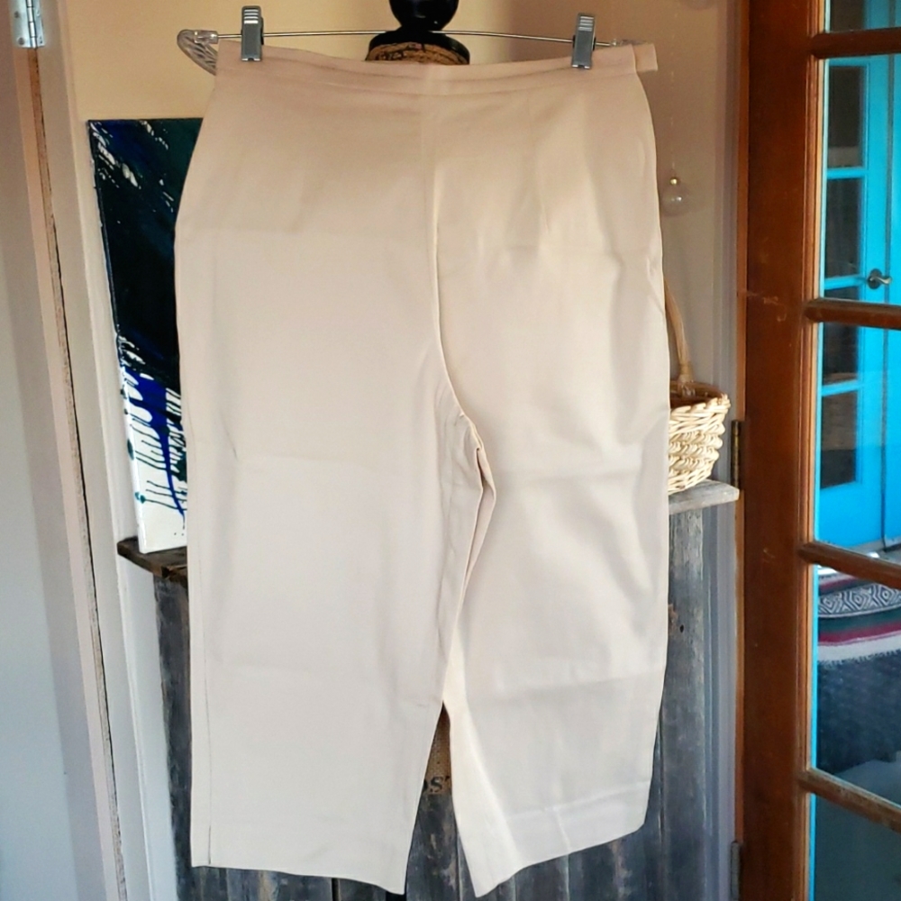 Like new Briggs Petite tan cotton & spandex capris. Size 10P. Very classy.